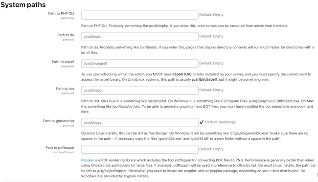 Moodle System Paths